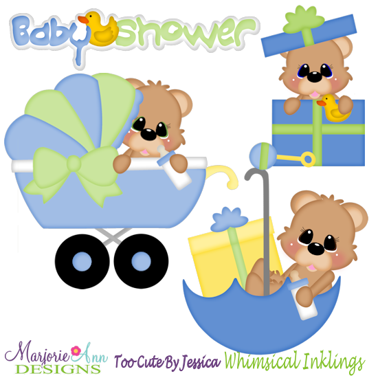 Baby Shower Bears-Boy SVG Cutting Files Includes Clipart - Click Image to Close